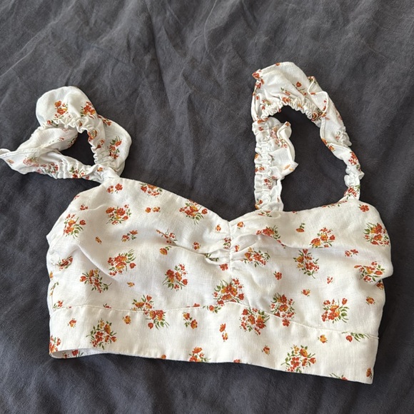 Reformation Lara Linen Floral Two Piece 8 - Picture 9 of 11